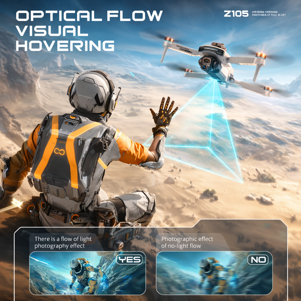 Z105 Model 8K HD Dual Camera 180° Electric Adjustable GPS Positioning Obstacle Avoidance Brushless UAV Foldable for Beginners - Folding