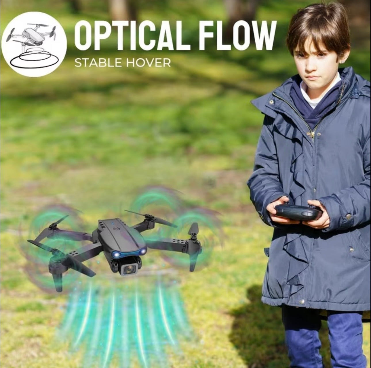 E99 Pro Folding Drone with Altitude Hold for Stable Flight Easy to Operate for Beginners and Aerial Photography Enthusiasts with Wi-Fi Function Optical Flow Hovering Indoor Outdoor Foldable Drone Visual Positioning Auto Drones - Cameras Portable
