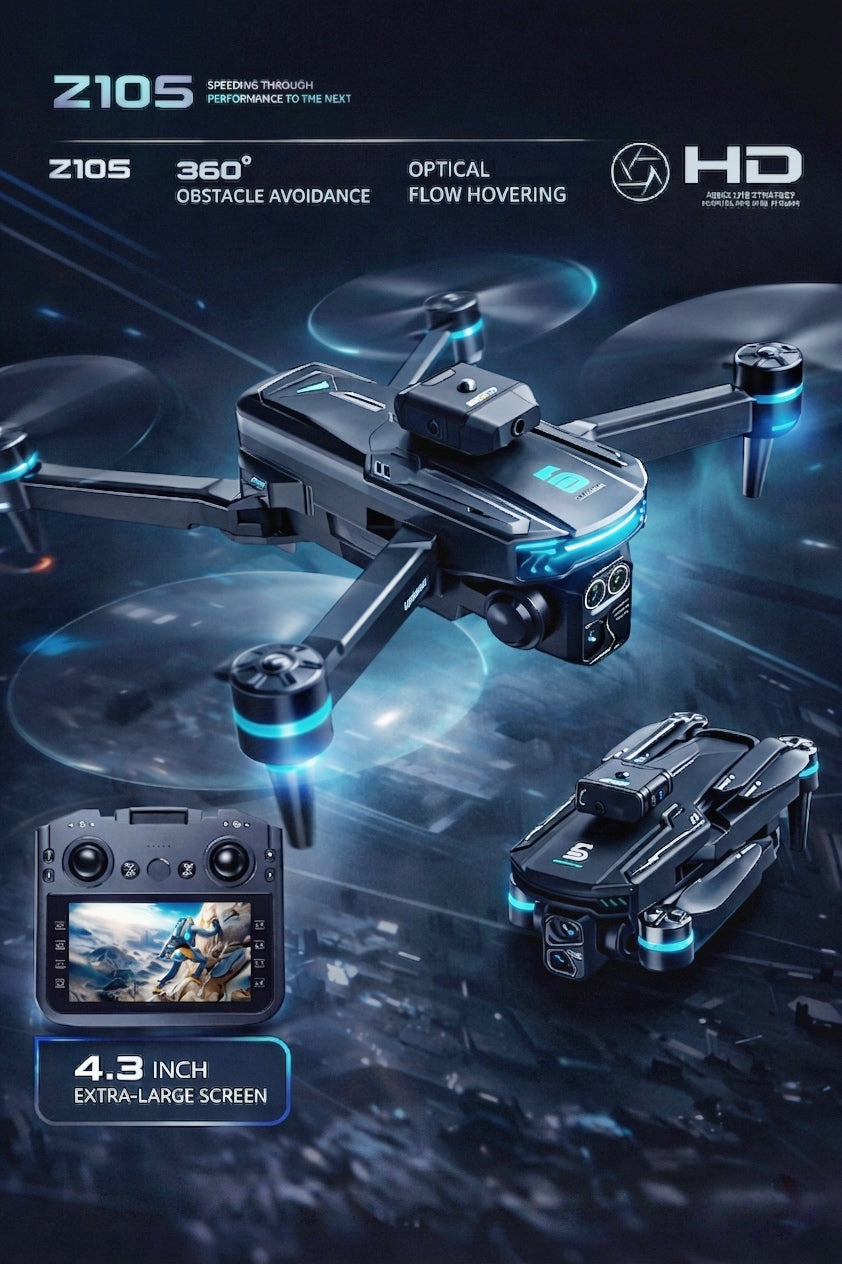 Z105 Model 8K HD Dual Camera 180° Electric Adjustable GPS Positioning Obstacle Avoidance Brushless UAV Foldable for Beginners - Folding