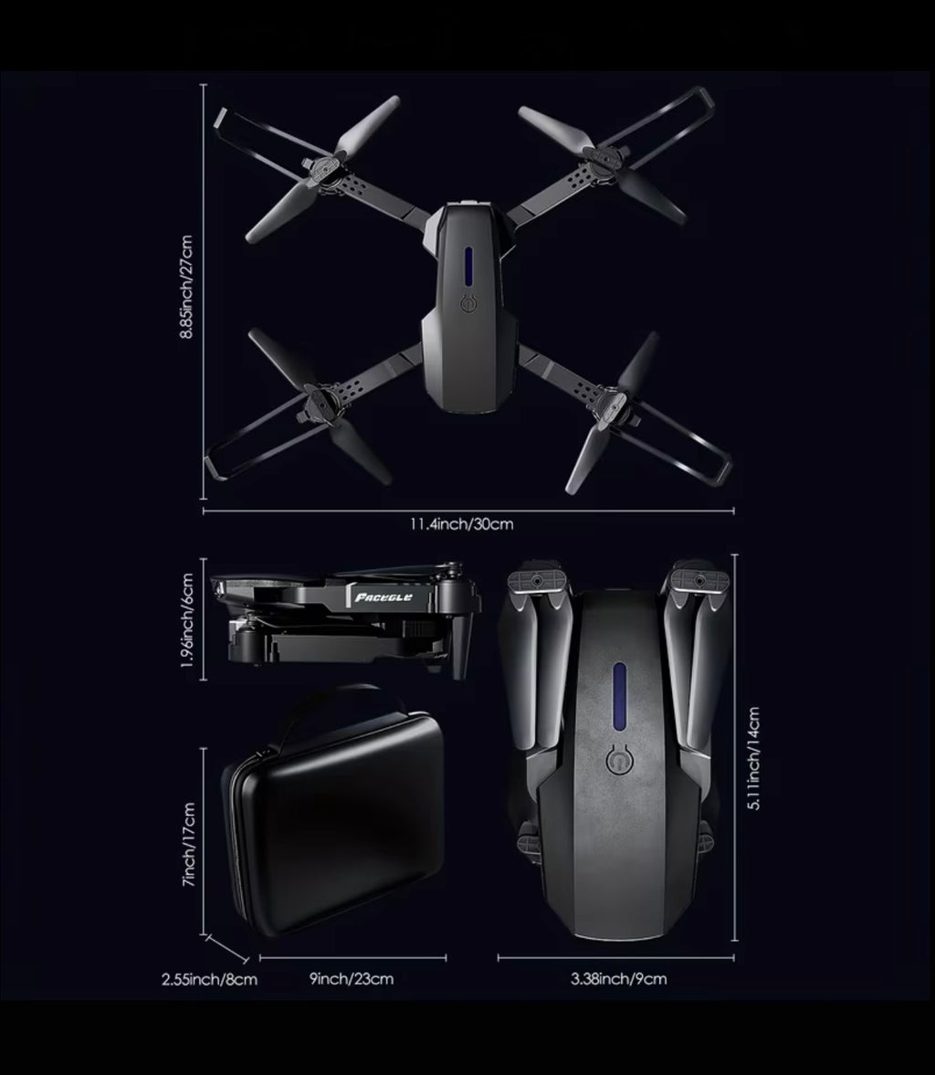E88 Pro Drone with 4K HD Dual Camera 100m Remote Control Foldable Design 3-Axis Gimbal Smart GPS Mode Extended Flight Time Portable