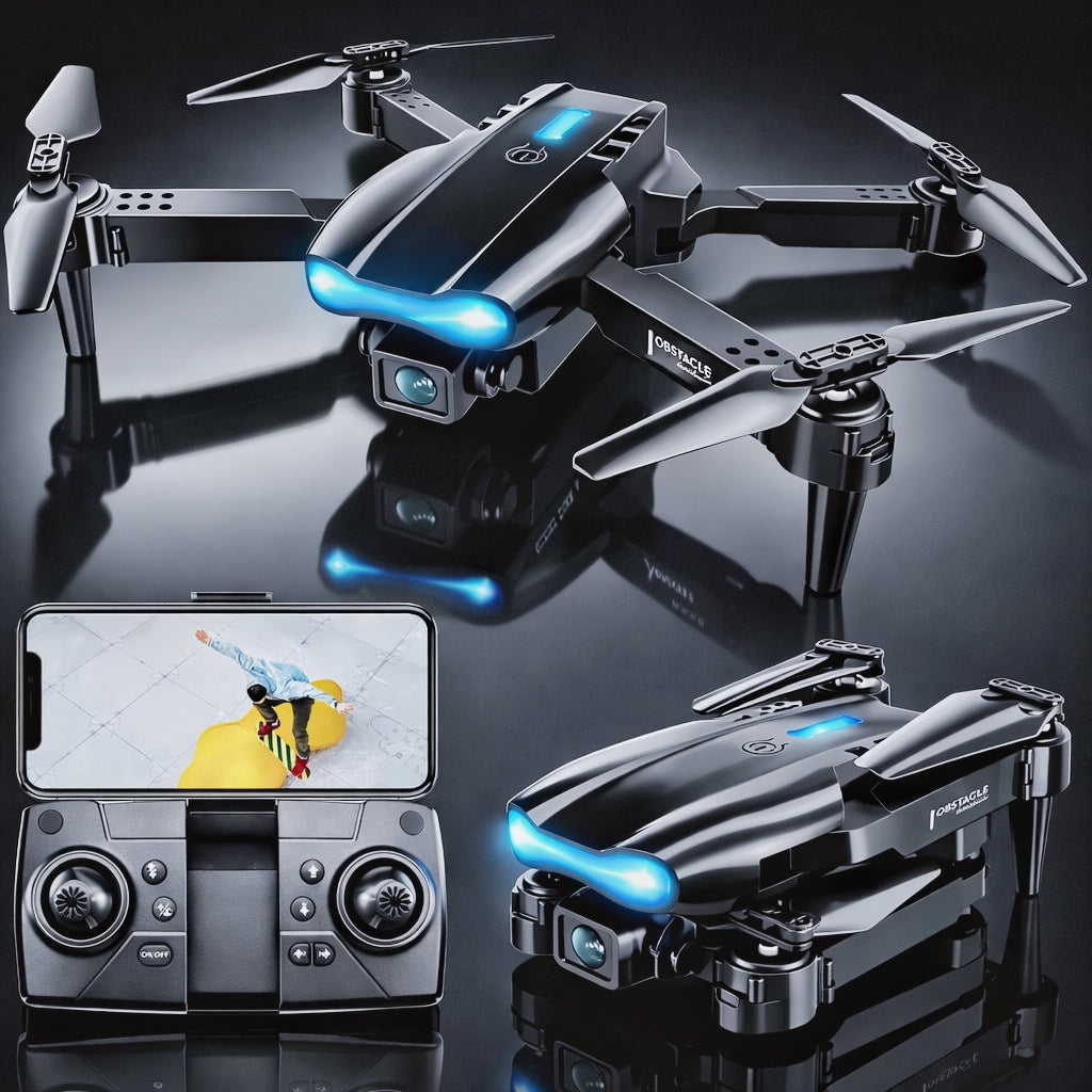 E99 Pro Folding Drone with Altitude Hold for Stable Flight Easy to Operate for Beginners and Aerial Photography Enthusiasts with Wi-Fi Function Optical Flow Hovering Indoor Outdoor Foldable Drone Visual Positioning Auto Drones - Cameras Portable
