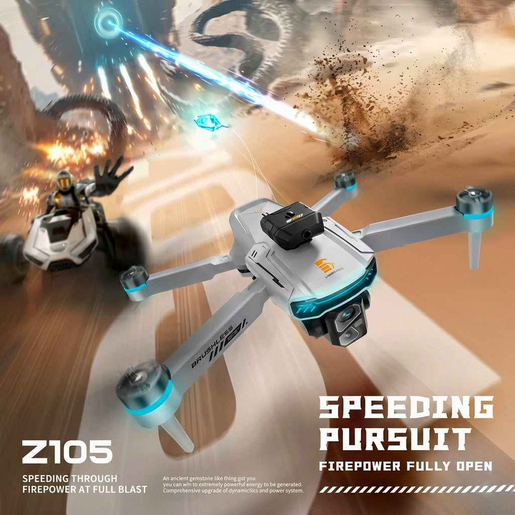 Z105 Model 8K HD Dual Camera 180° Electric Adjustable GPS Positioning Obstacle Avoidance Brushless UAV Foldable for Beginners - Folding