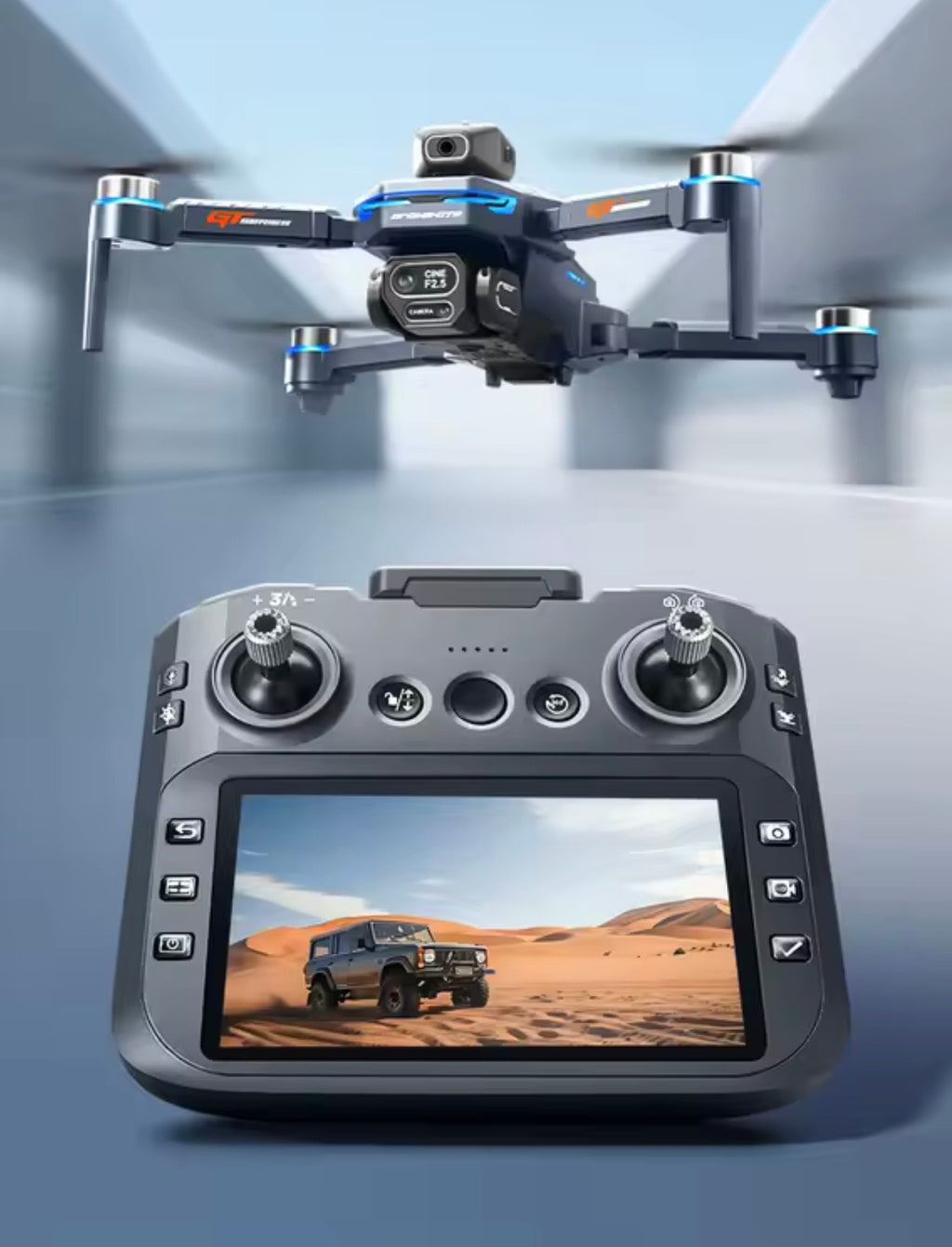 GT8 Drone 2026 GPS 4K HD 360° Dual Cameras 5G WIFI Brushless Motors Obstacle Avoidance Foldable Quadcopter for Steady Shots Aerial Photography Folding Design
