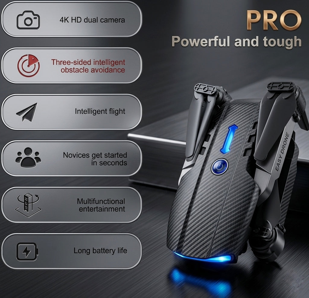 E99 Pro Folding Drone with Altitude Hold for Stable Flight Easy to Operate for Beginners and Aerial Photography Enthusiasts with Wi-Fi Function Optical Flow Hovering Indoor Outdoor Foldable Drone Visual Positioning Auto Drones - Cameras Portable