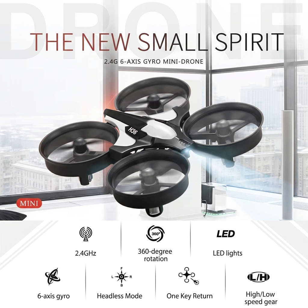JJRC H36 Mini Drone for Kids and Beginners RC Nano Quadcopter Indoor Small Helicopter Plane with Auto Hovering, 3D Flip, Headless Mode and 3 Batteries, Great Gift Toy for Boys and Girls, Blue Camera