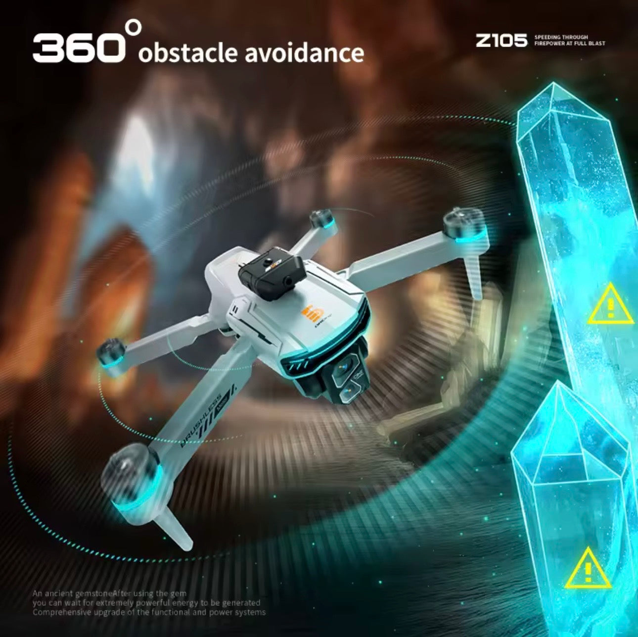Z105 Model 8K HD Dual Camera 180° Electric Adjustable GPS Positioning Obstacle Avoidance Brushless UAV Foldable for Beginners - Folding
