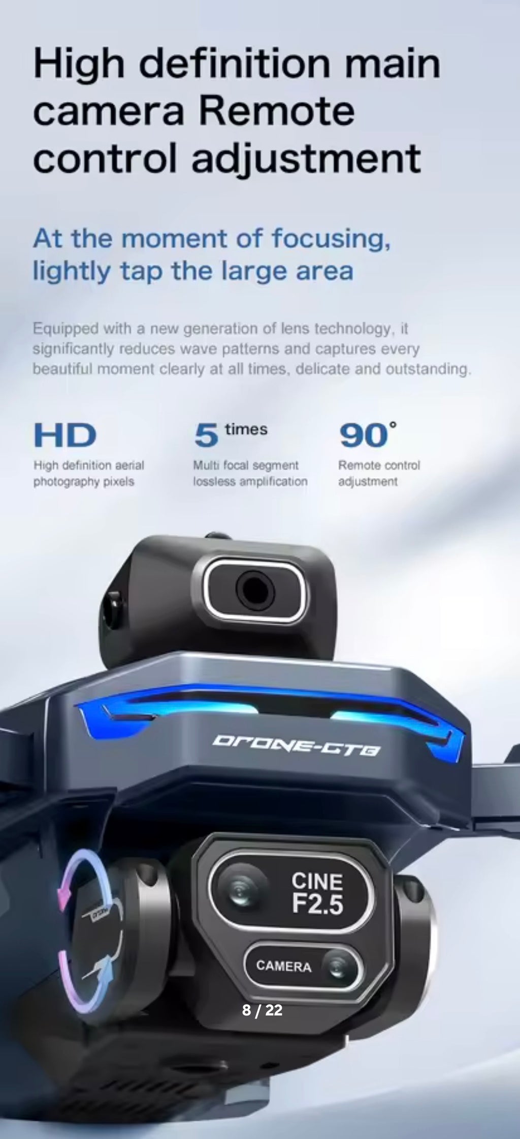 GT8 Drone 2026 GPS 4K HD 360° Dual Cameras 5G WIFI Brushless Motors Obstacle Avoidance Foldable Quadcopter for Steady Shots Aerial Photography Folding Design