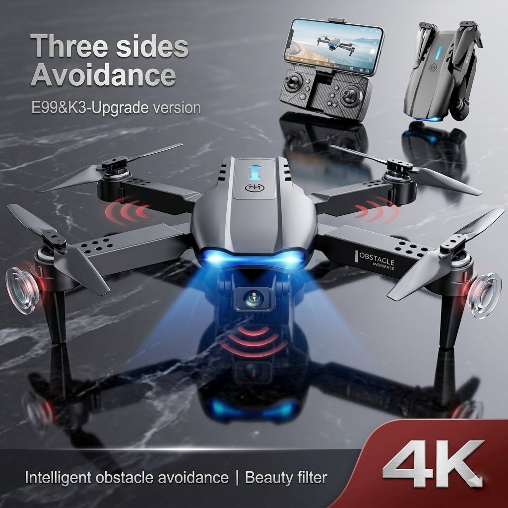 E99 Pro Folding Drone with Altitude Hold for Stable Flight Easy to Operate for Beginners and Aerial Photography Enthusiasts with Wi-Fi Function Optical Flow Hovering Indoor Outdoor Foldable Drone Visual Positioning Auto Drones - Cameras Portable