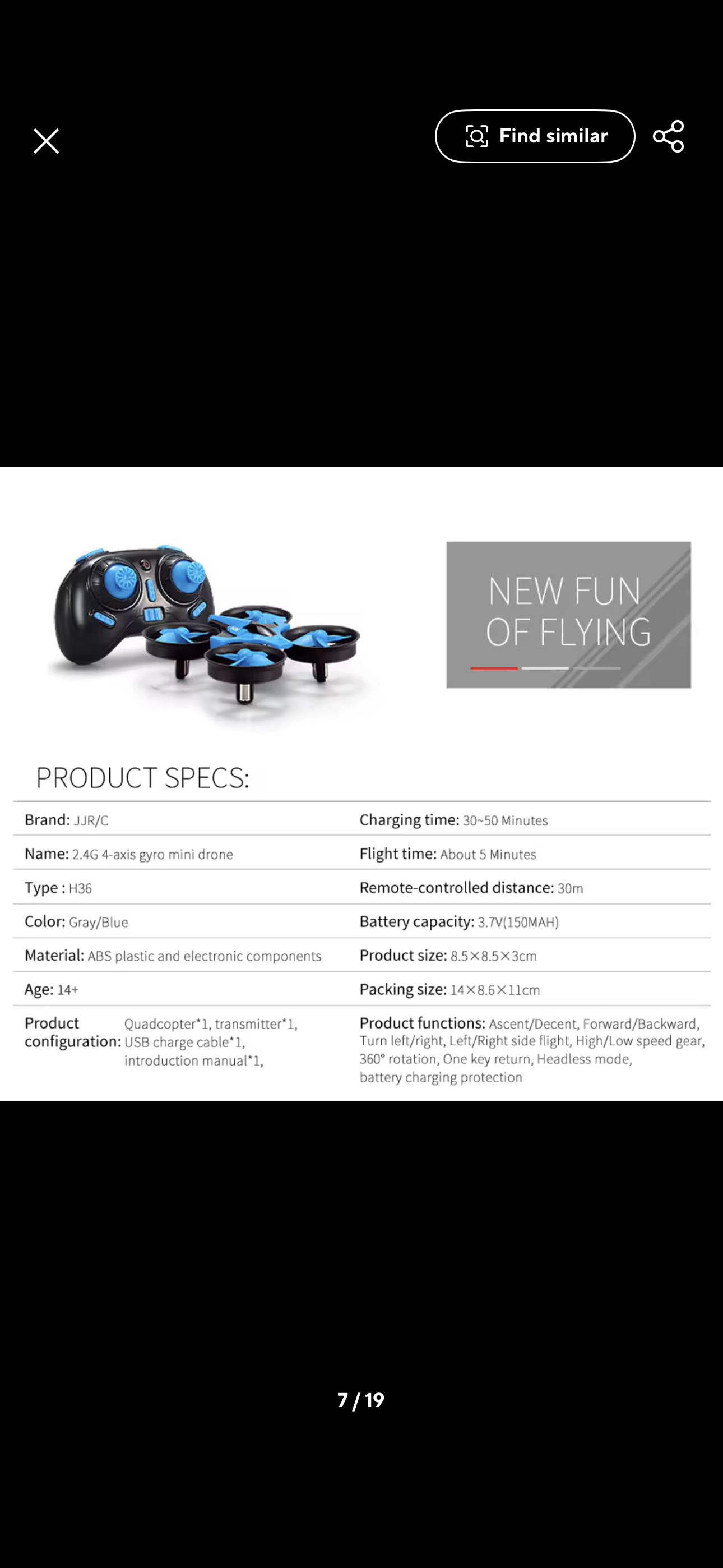 JJRC H36 Mini Drone for Kids and Beginners RC Nano Quadcopter Indoor Small Helicopter Plane with Auto Hovering, 3D Flip, Headless Mode and 3 Batteries, Great Gift Toy for Boys and Girls, Blue Camera