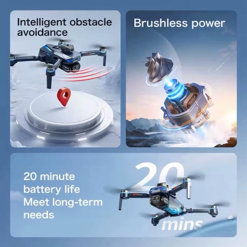 GT8 Drone 2026 GPS 4K HD 360° Dual Cameras 5G WIFI Brushless Motors Obstacle Avoidance Foldable Quadcopter for Steady Shots Aerial Photography Folding Design