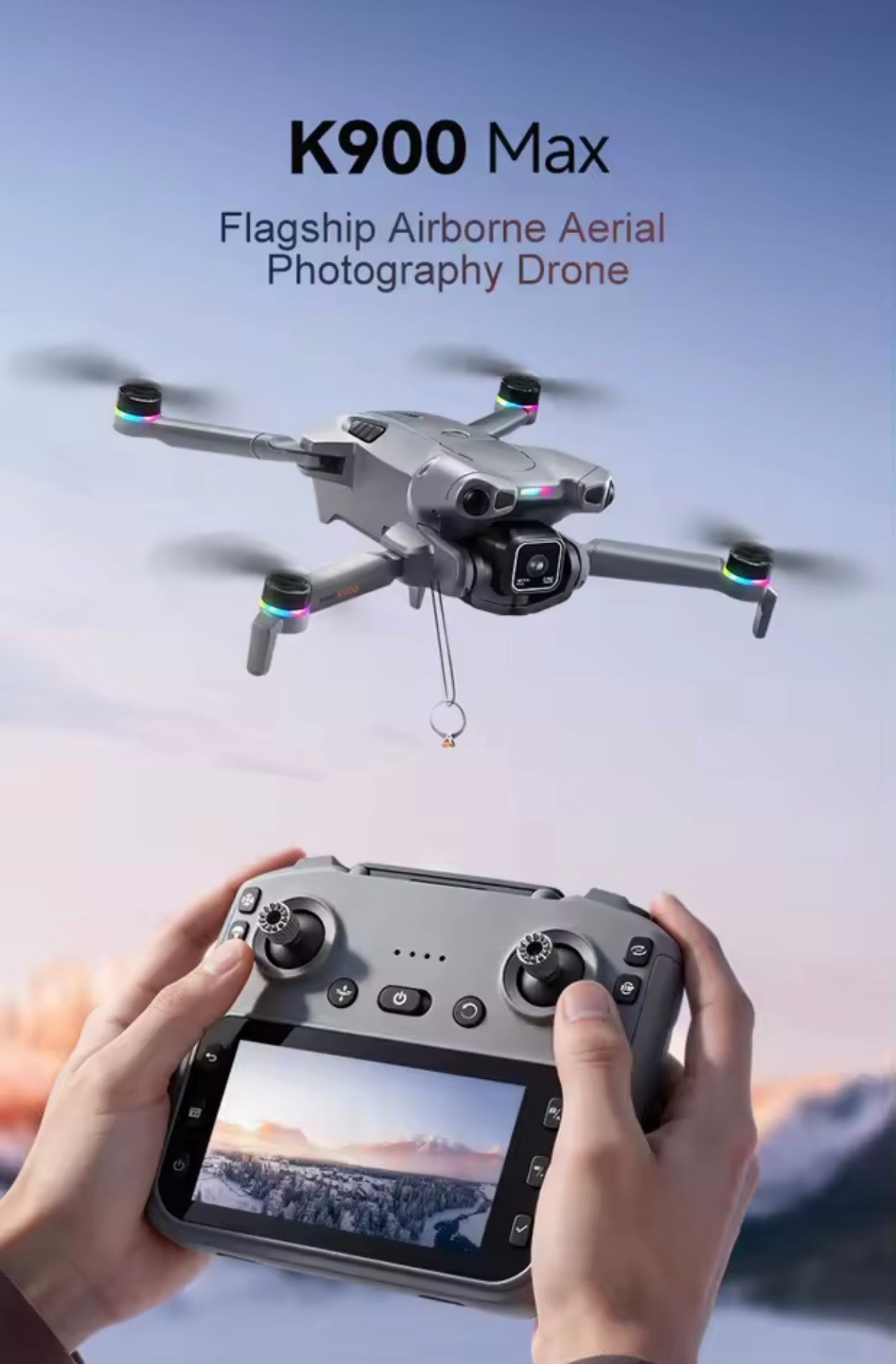 K900 Max GPS Drone 360° Laser Obstacle Avoidance Panoramic Shooting 5G RC Airdrop Device with Optical Flow Positioning Gift Toy for Enthusiasts Camera
