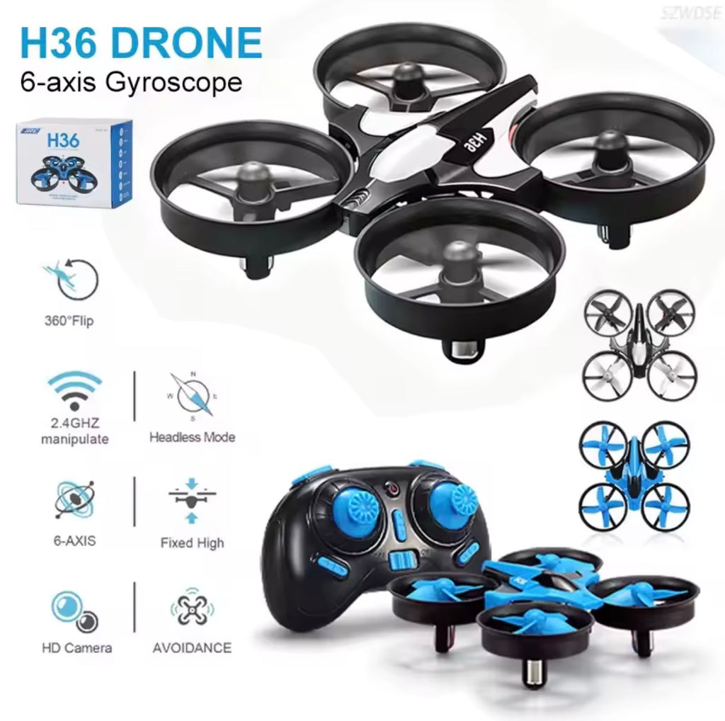 JJRC H36 Mini Drone for Kids and Beginners RC Nano Quadcopter Indoor Small Helicopter Plane with Auto Hovering, 3D Flip, Headless Mode and 3 Batteries, Great Gift Toy for Boys and Girls, Blue Camera
