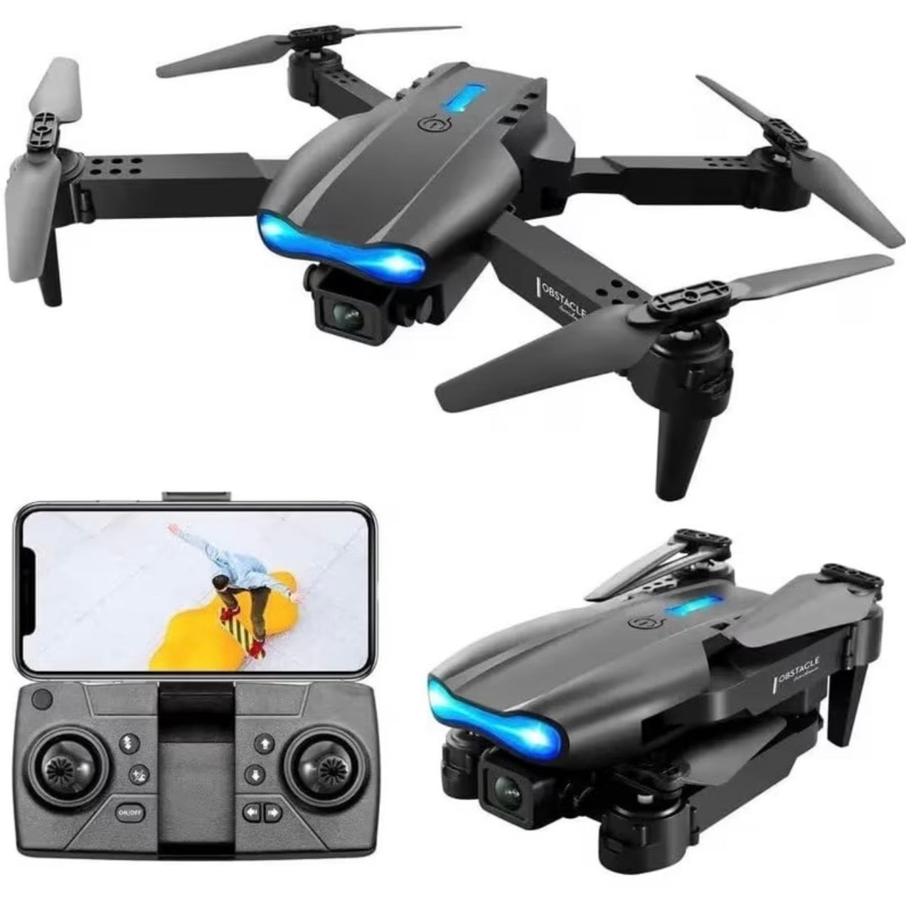 E99 Pro Folding Drone with Altitude Hold for Stable Flight Easy to Operate for Beginners and Aerial Photography Enthusiasts with Wi-Fi Function Optical Flow Hovering Indoor Outdoor Foldable Drone Visual Positioning Auto Drones - Cameras Portable