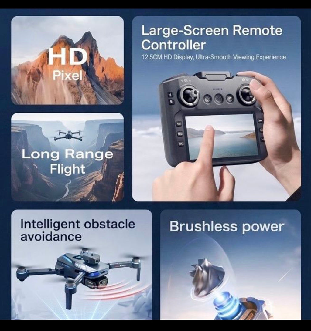 GT8 Drone 2026 GPS 4K HD 360° Dual Cameras 5G WIFI Brushless Motors Obstacle Avoidance Foldable Quadcopter for Steady Shots Aerial Photography Folding Design