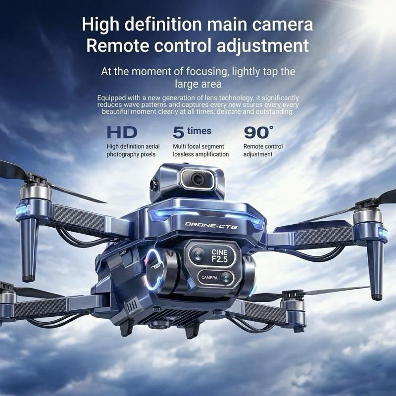 GT8 Drone 2026 GPS 4K HD 360° Dual Cameras 5G WIFI Brushless Motors Obstacle Avoidance Foldable Quadcopter for Steady Shots Aerial Photography Folding Design