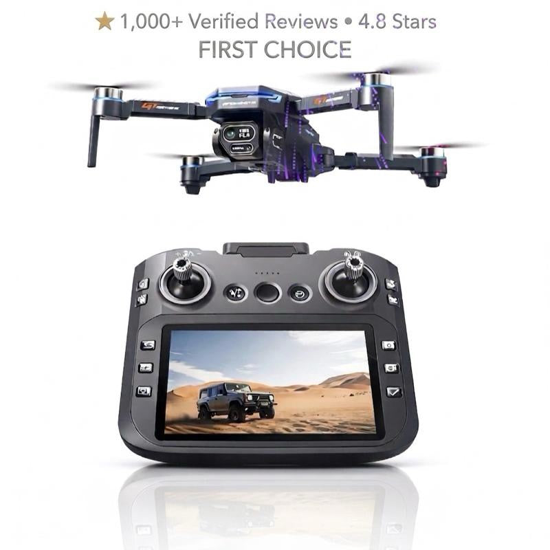 GT8 Drone 2026 GPS 4K HD 360° Dual Cameras 5G WIFI Brushless Motors Obstacle Avoidance Foldable Quadcopter for Steady Shots Aerial Photography Folding Design