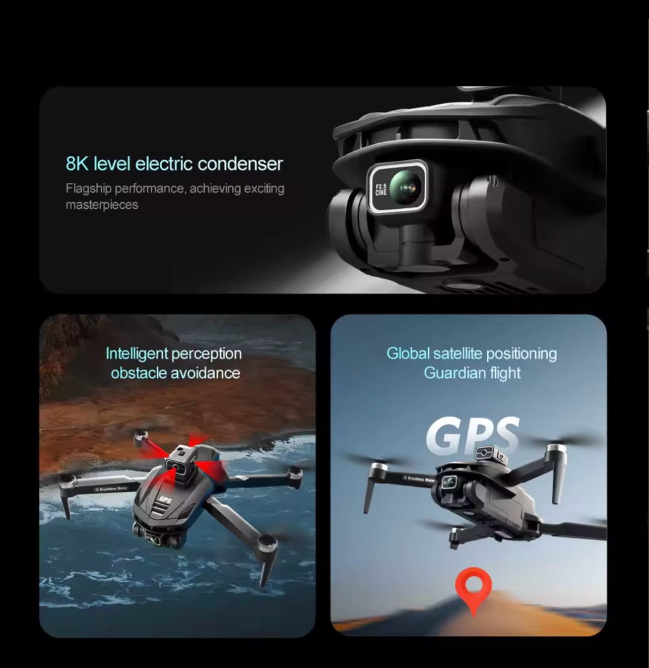 V168 PRO MAX GPS Drone with 8K Camera Aerial FPV Brush Avoiding Obstacle Large Screen Remote Control Folding Drone for Professional Use
