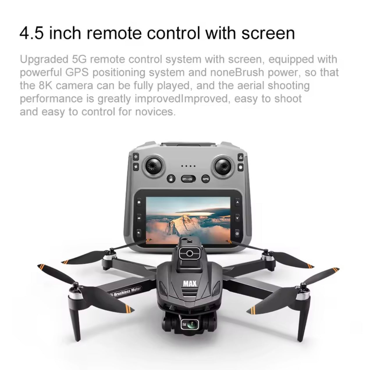 V168 PRO MAX GPS Drone with 8K Camera Aerial FPV Brush Avoiding Obstacle Large Screen Remote Control Folding Drone for Professional Use